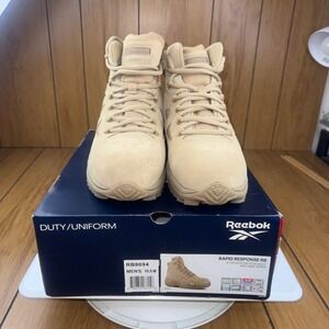 Reebok Rapid Response RB 6in Stealth Tactical Boot Side Zip Coyote Tan 10.5